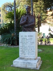 Monument of Don G. B. Bobbio in the center of Chiavari