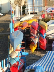 Canoes at the beach of Lavagna
