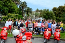 Group photo after the Vespa tour in Italy