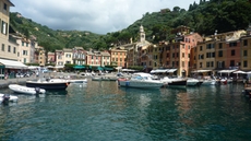 View at the famous piazza of Portofino