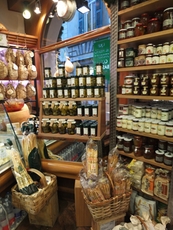A typical grocery shop with a lot of Ligurian specialties