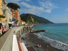 Beach promenade of Camogli in Italy