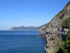 Panoramic view from the Via Dell'Amore in the Cinque Terre